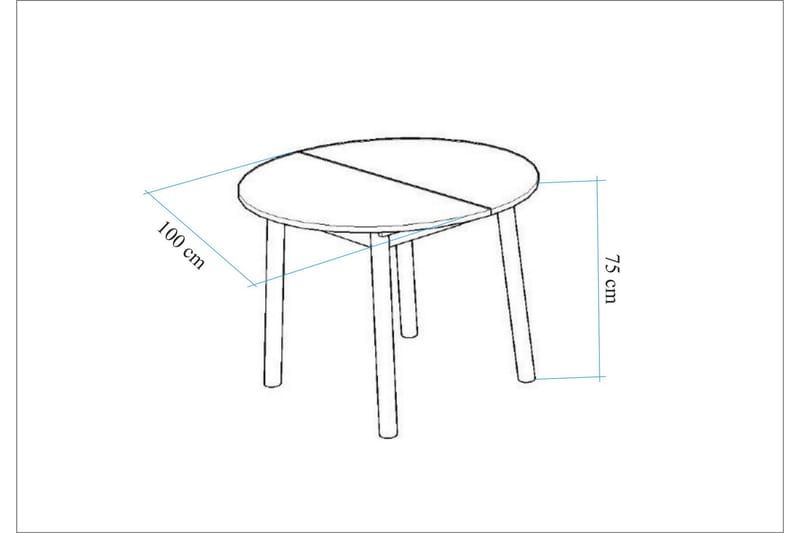 Oliver Matbord 100 cm Ek/Svart - Möbler - Matplats - Matbord & köksbord