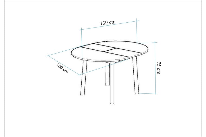 Oliver Matbord 100 cm Ek/Svart - Möbler - Matplats - Matbord & köksbord