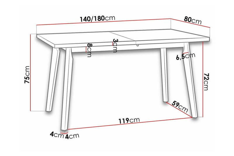 Patrickswell Matbord 80 cm Svart - Möbler - Matplats - Matbord & köksbord