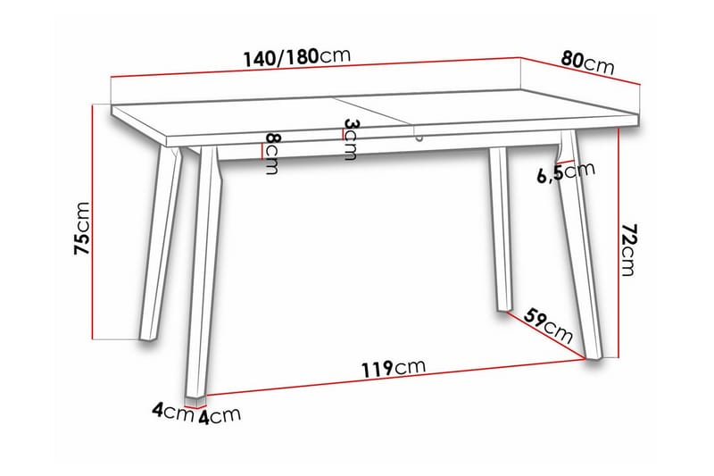 Patrickswell Matbord 80 cm Vit - Möbler - Matplats - Matbord & köksbord