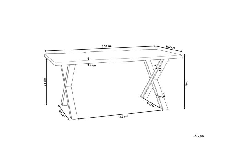 SLEDZINSKI Matbord 200x102 cm Brun - Möbler - Matplats - Matbord & köksbord