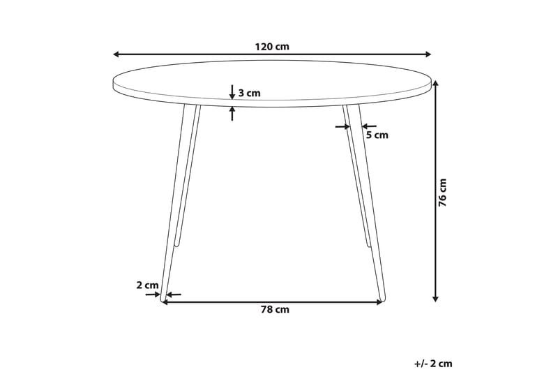 SOIANA Matbord Runt 120 cm Grå/Svart - Möbler - Matplats - Matbord & köksbord