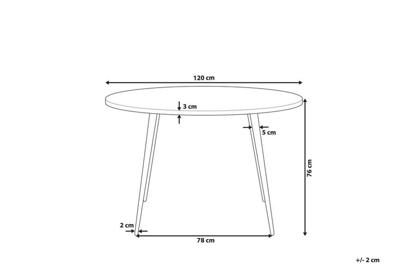 SOIANA Matbord Runt 120 cm Grå/Svart - Möbler - Matplats - Matbord & köksbord