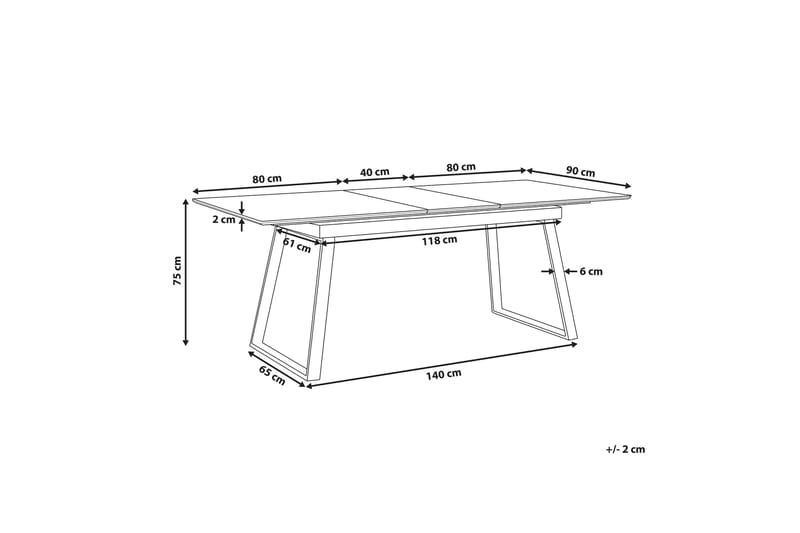 VANDREW Matbord 160x90 cm Vit - Möbler - Matplats - Matbord & köksbord