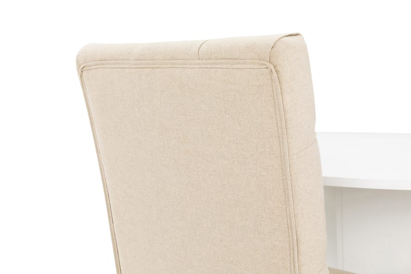 CALLIE Matbord 120 Vit + 4 JENCA Stolar Beige - Möbler - Matplats - Matgrupp & matbord med stolar