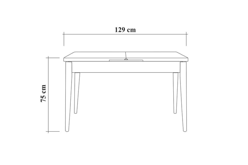 MUNDIN Förlängningsbar Matgrupp 129 cm Vit/Grå - Möbler - Matplats - Matgrupp & matbord med stolar