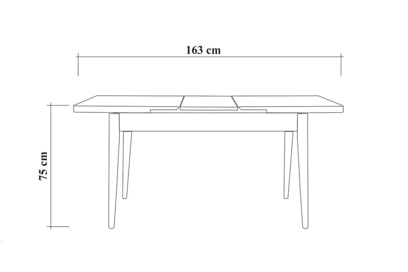 MUNDIN Förlängningsbar Matgrupp 129 cm Vit/Grå - Möbler - Matplats - Matgrupp & matbord med stolar