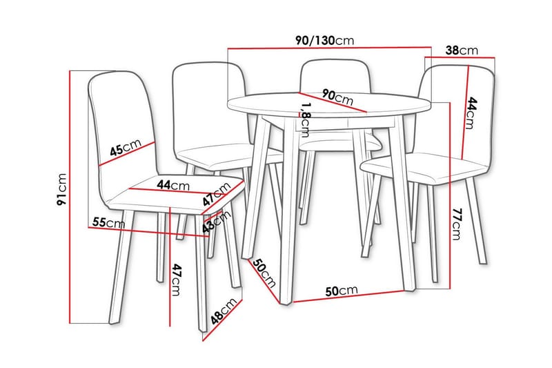 Narberth Matgrupp Ljusgrå - Möbler - Matplats - Matgrupp & matbord med stolar