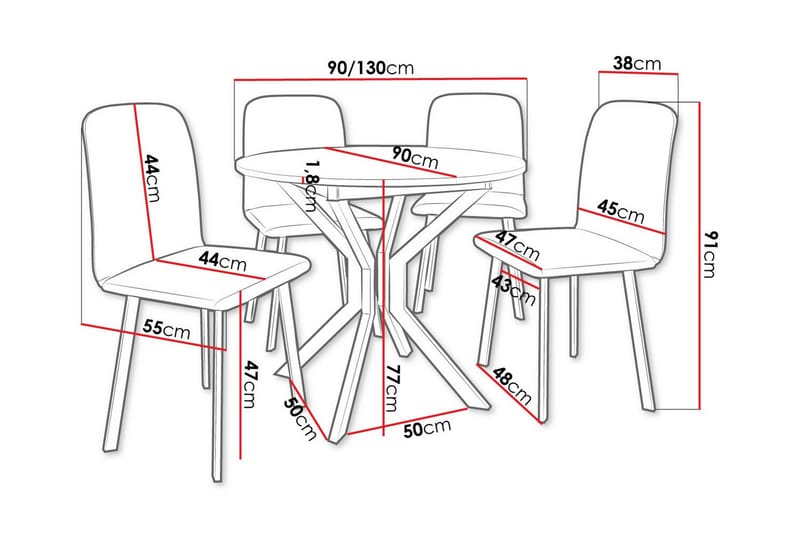 Narberth Matgrupp Svart/Marmor - Möbler - Matplats - Matgrupp & matbord med stolar