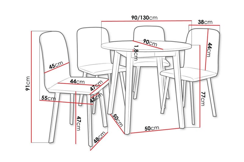 Narberth Matgrupp Svart/Marmor - Möbler - Matplats - Matgrupp & matbord med stolar