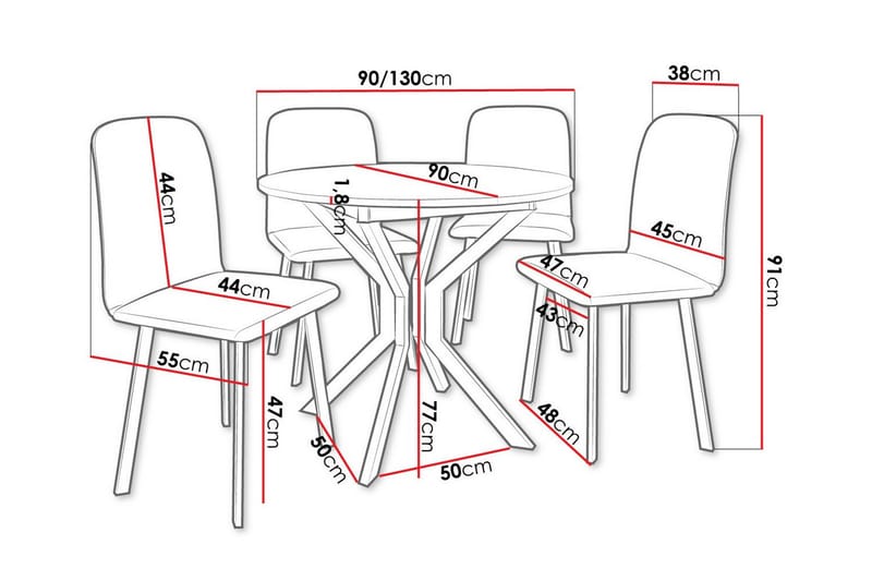 Narberth Matgrupp Svart/Trä - Möbler - Matplats - Matgrupp & matbord med stolar