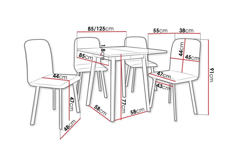 Narberth Matgrupp Svartvit - Möbler - Matplats - Matgrupp & matbord med stolar