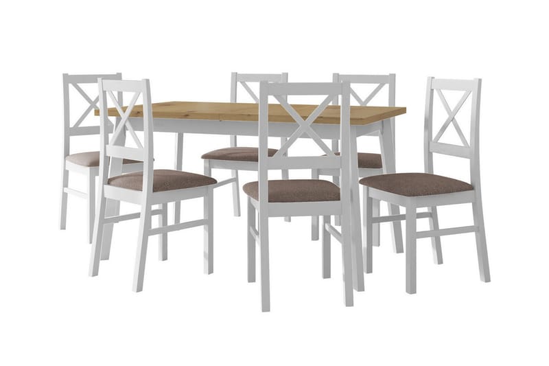 Patrickswell Matgrupp Beige/Vit/Brun - Matgrupp & matbord med stolar