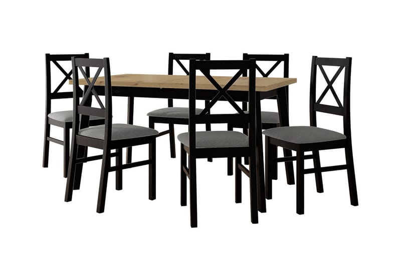 Patrickswell Matgrupp Brun/Grå/Svart - Matgrupp & matbord med stolar