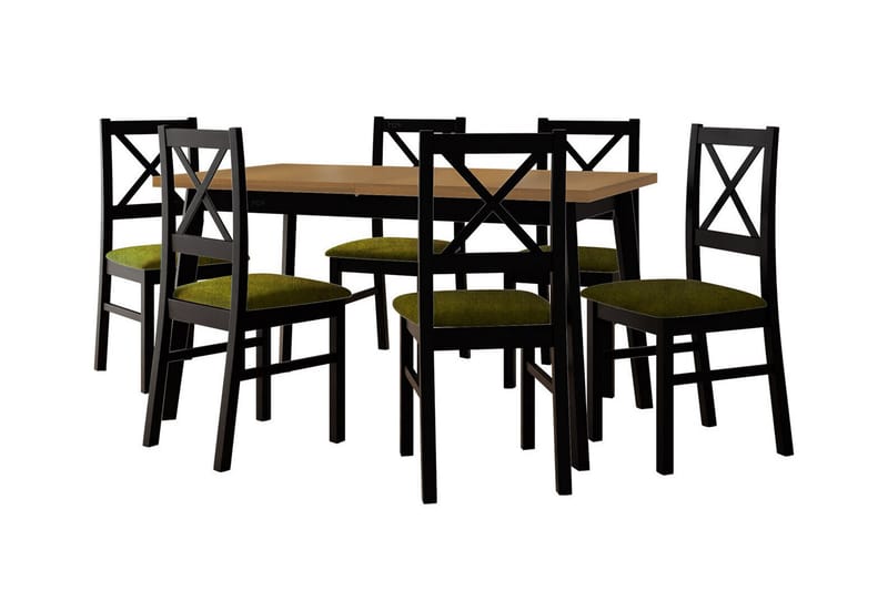 Patrickswell Matgrupp Brun/Grön/Svart - Matgrupp & matbord med stolar