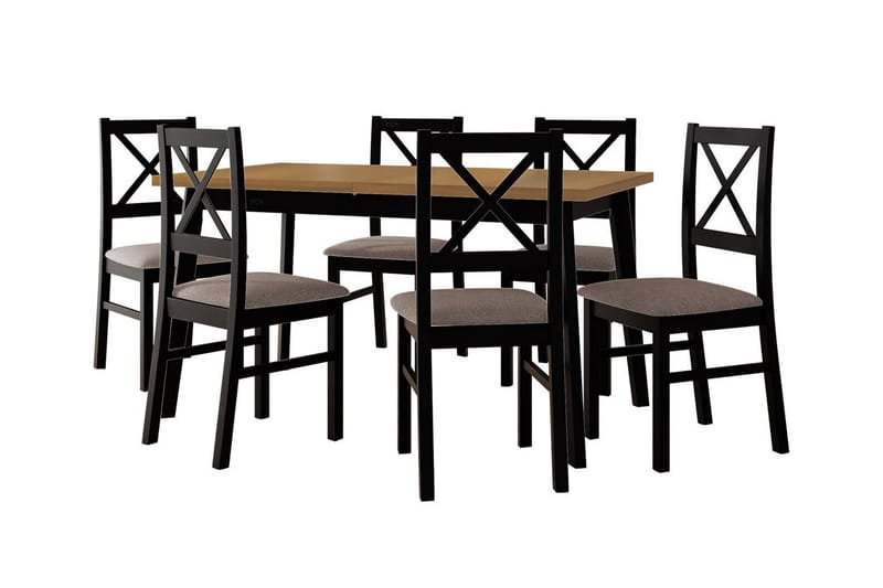 Patrickswell Matgrupp Svart/Beige - Matgrupp & matbord med stolar