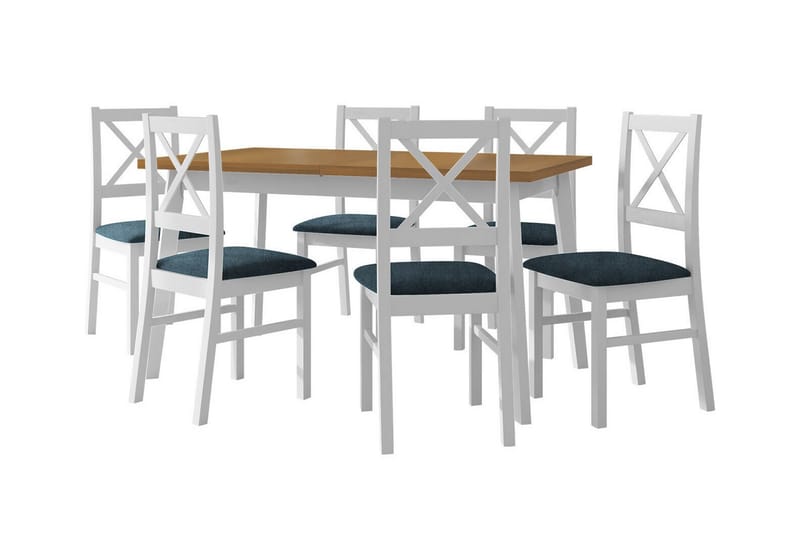 Patrickswell Matgrupp Vit/Blå - Matgrupp & matbord med stolar