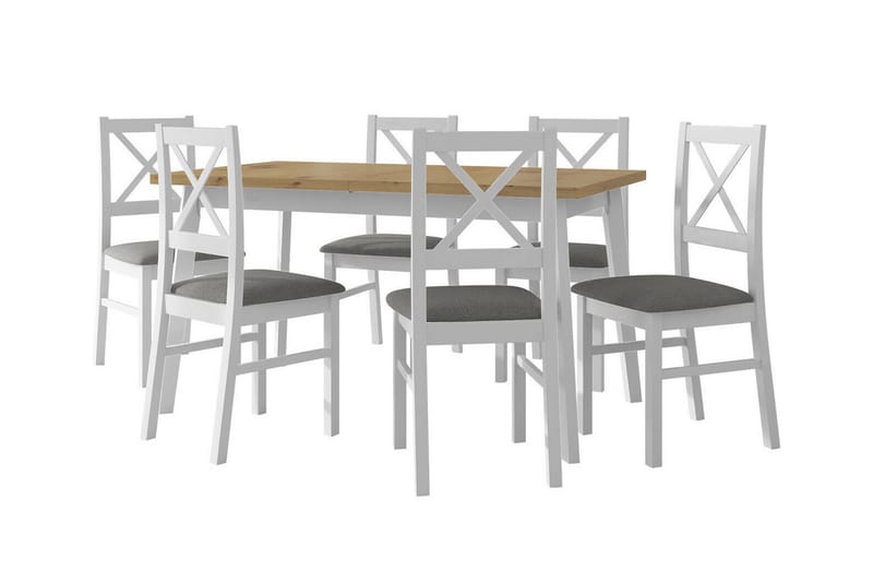 Patrickswell Matgrupp Vit/Grå/Brun - Matgrupp & matbord med stolar