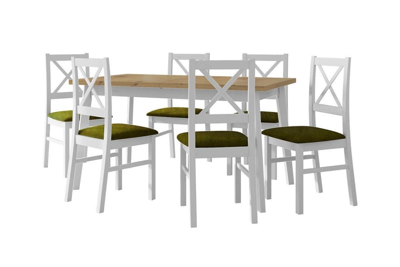 Patrickswell Matgrupp Vit/Grön/Beige - Matgrupp & matbord med stolar