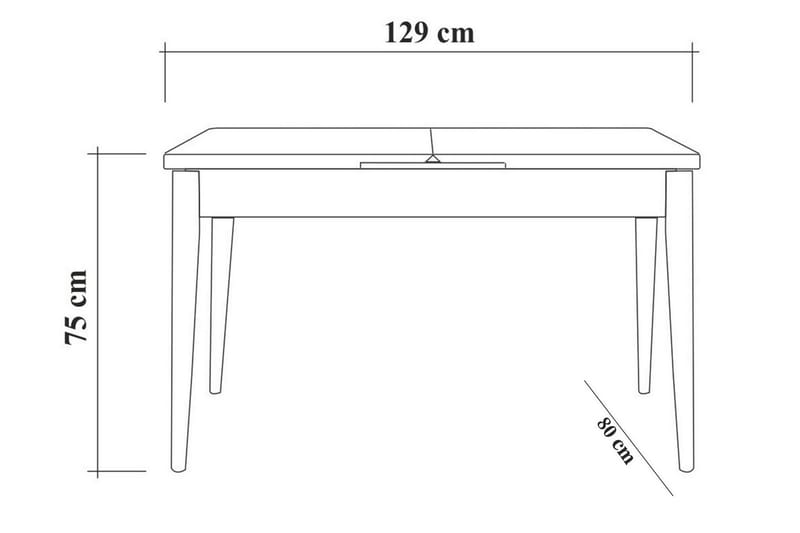 ZEDRICK Matgrupp 4 delar 75 cm Vit - Möbler - Matplats - Matgrupp & matbord med stolar