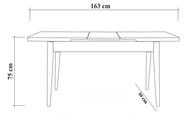 ZEDRICK Matgrupp 4 delar 75 cm Vit - Möbler - Matplats - Matgrupp & matbord med stolar