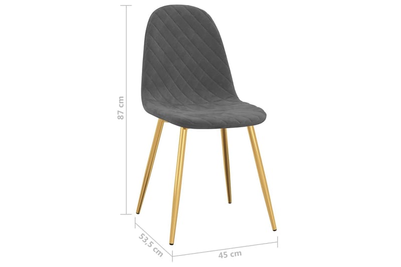 Matstolar 4 st mörkgrå sammet - Grå - Möbler - Matplats - Matstol & köksstol