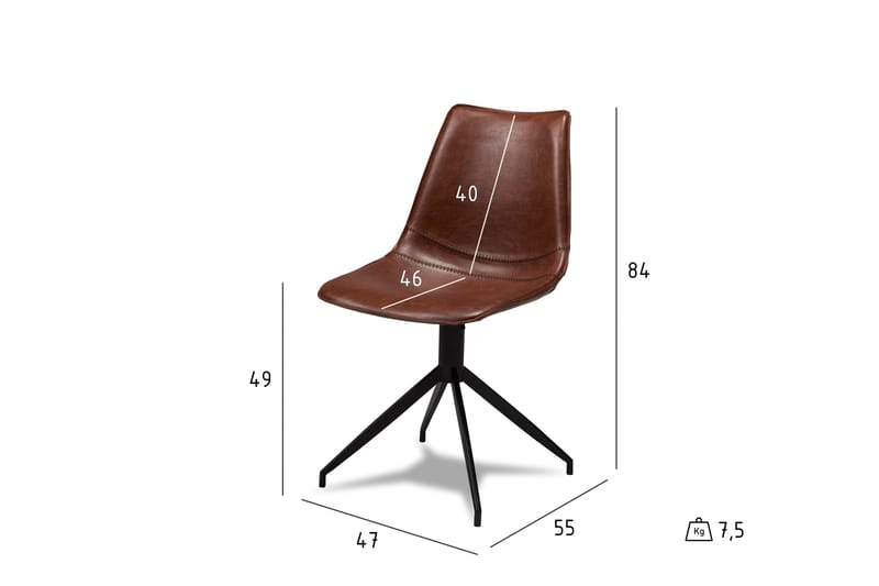 ETTA Köksstol Konstläder Ljusbrun - Brun - Möbler - Matplats - Matstol & köksstol