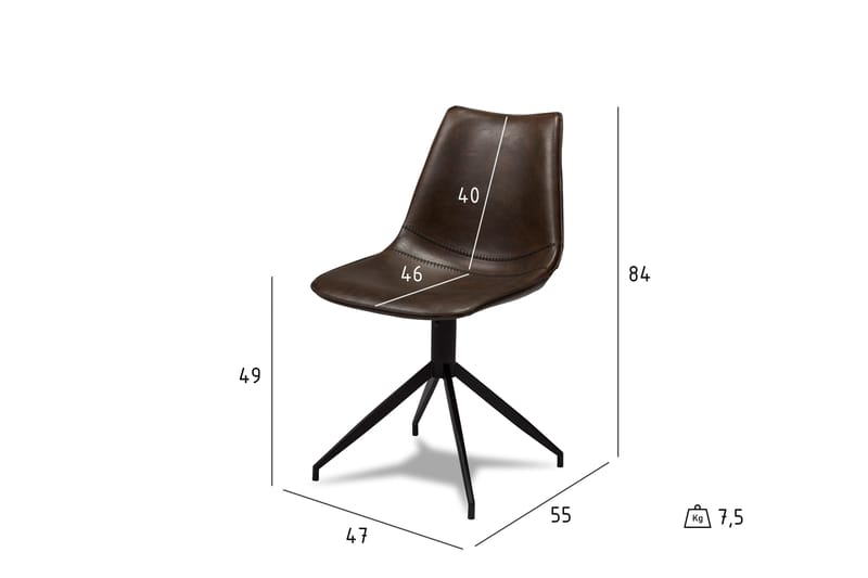 ETTA Köksstol Konstläder Mörkbrun - Svart - Möbler - Matplats - Matstol & köksstol