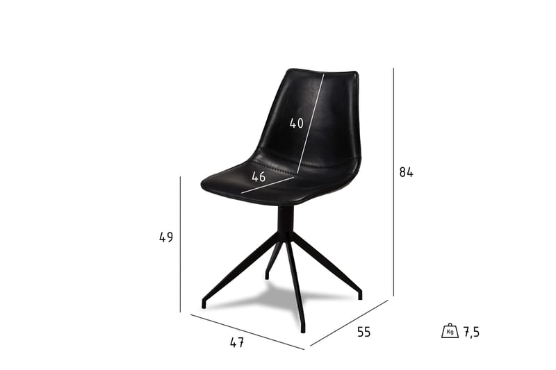 ETTA Köksstol Konstläder Svart - Möbler - Matplats - Matstol & köksstol