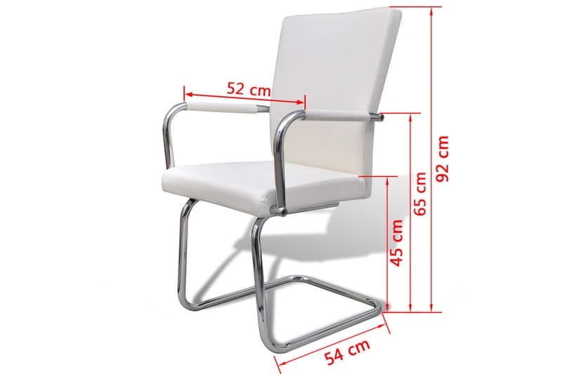 Fribärande matstolar 4 st vit konstläder - Vit - Möbler - Matplats - Matstol & köksstol