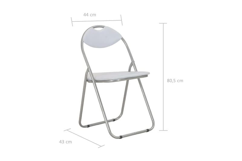 Hopfällbara matstolar 2 st vit konstläder - Vit - Möbler - Matplats - Matstol & köksstol
