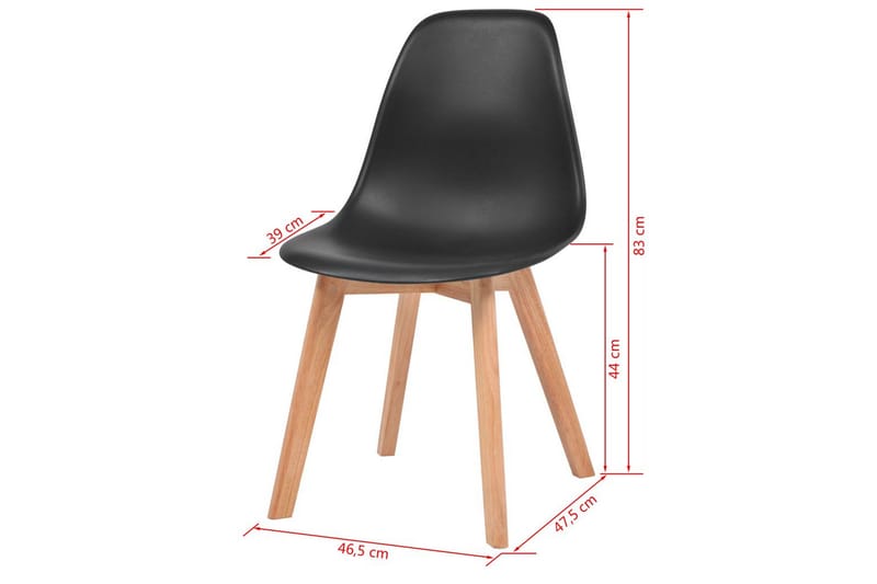 Matstolar 2 st svart plast - Svart - Möbler - Matplats - Matstol & köksstol