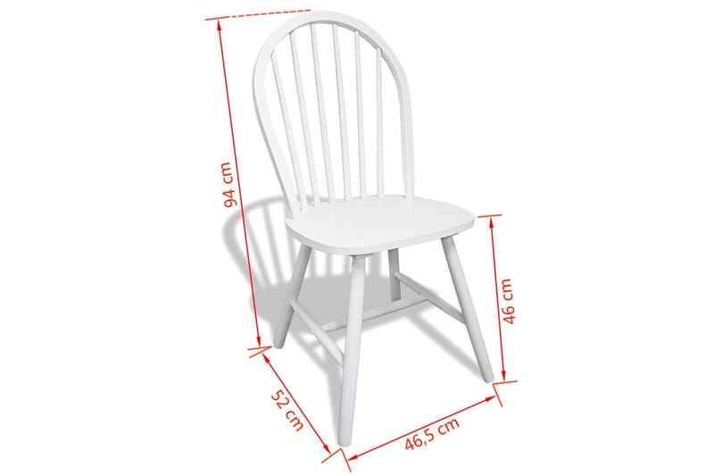 Matstolar 2 st vit massivt gummiträ - Vit - Möbler - Matplats - Matstol & köksstol