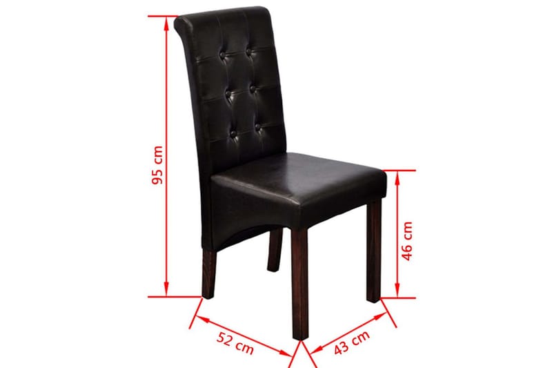 Matstolar 4 st brun konstläder - Brun - Möbler - Matplats - Matstol & köksstol