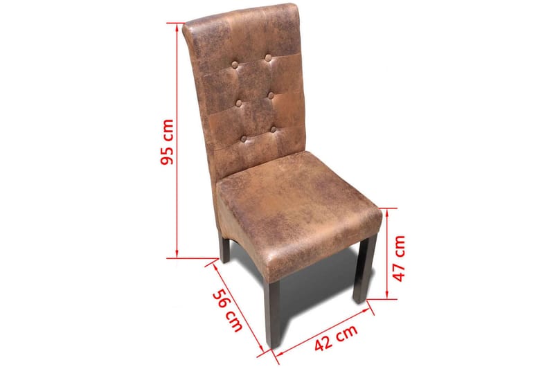 Matstolar 4 st brun konstläder - Brun - Möbler - Matplats - Matstol & köksstol