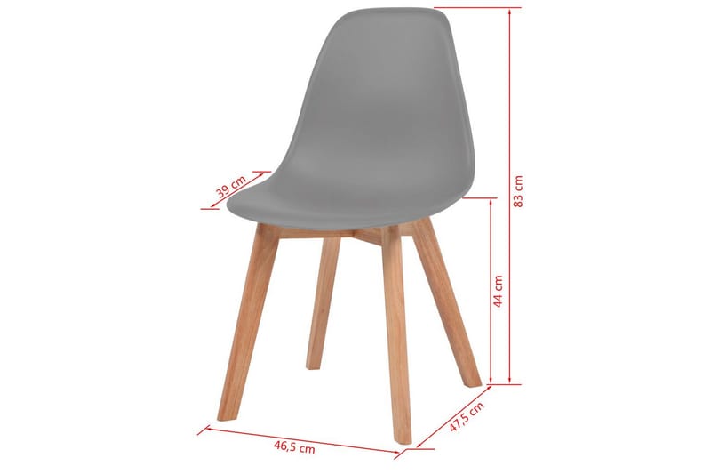 Matstolar 4 st grå plast - Grå - Möbler - Matplats - Matstol & köksstol