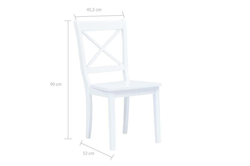 Matstolar 4 st vit massivt gummiträ - Vit - Möbler - Matplats - Matstol & köksstol