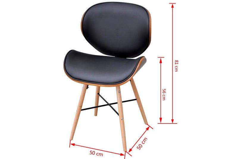 Matstolar 6 st böjträ och konstläder - Svart - Möbler - Matplats - Matstol & köksstol