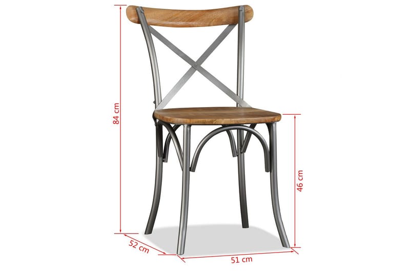 Matstolar 6 st massivt mangoträ och stålrygg - Flerfärgad - Möbler - Matplats - Matstol & köksstol