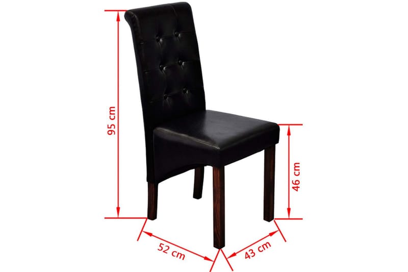 Matstolar 6 st svart konstläder - Svart - Möbler - Matplats - Matstol & köksstol