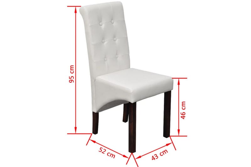 Matstolar 6 st vit konstläder - Vit - Möbler - Matplats - Matstol & köksstol