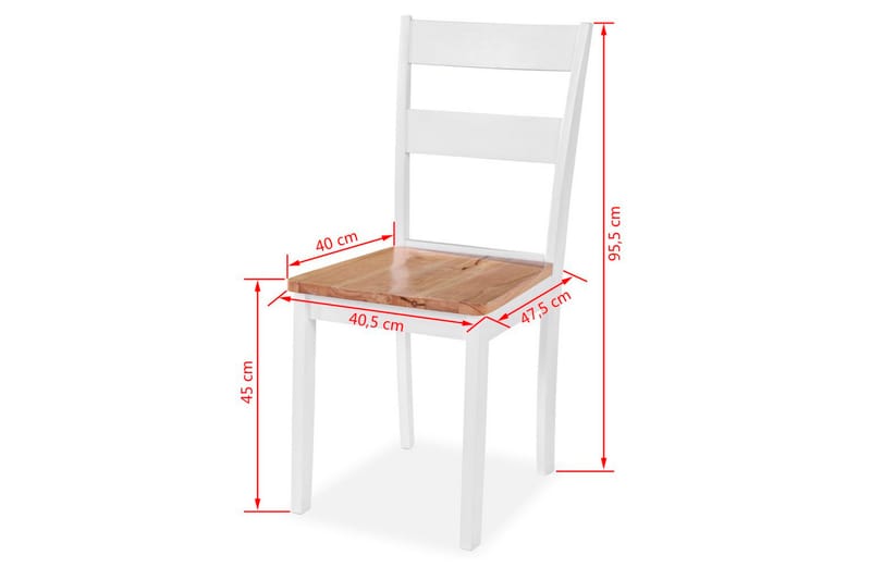 Matstolar 6 st vit massivt gummiträ - Vit - Möbler - Matplats - Matstol & köksstol