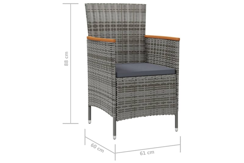 Matstolar för trädgård 2 st konstrotting grå - Grå - Möbler - Matplats - Matstol & köksstol