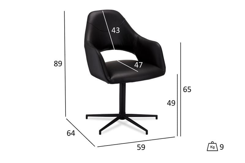 STREETLY Matstol Konstläder Svart - Möbler - Matplats - Matstol & köksstol