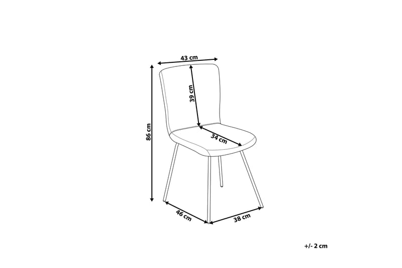 TERON Stol 2-Pack Sammet Grå - Möbler - Matplats - Matstol & köksstol