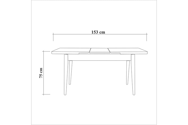 OLIVER Matbord 120x75 cm + 4 st Matstolar Svart/Brun - Möbler - Matplats - Matgrupp & matbord med stolar