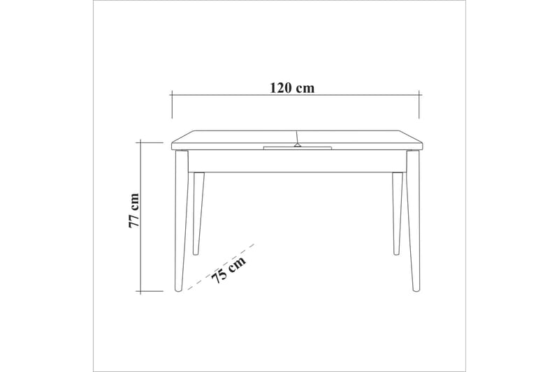 OLIVER Matbord 120x75 cm + 4 st Matstolar Vit/Brun - Möbler - Matplats - Matgrupp & matbord med stolar