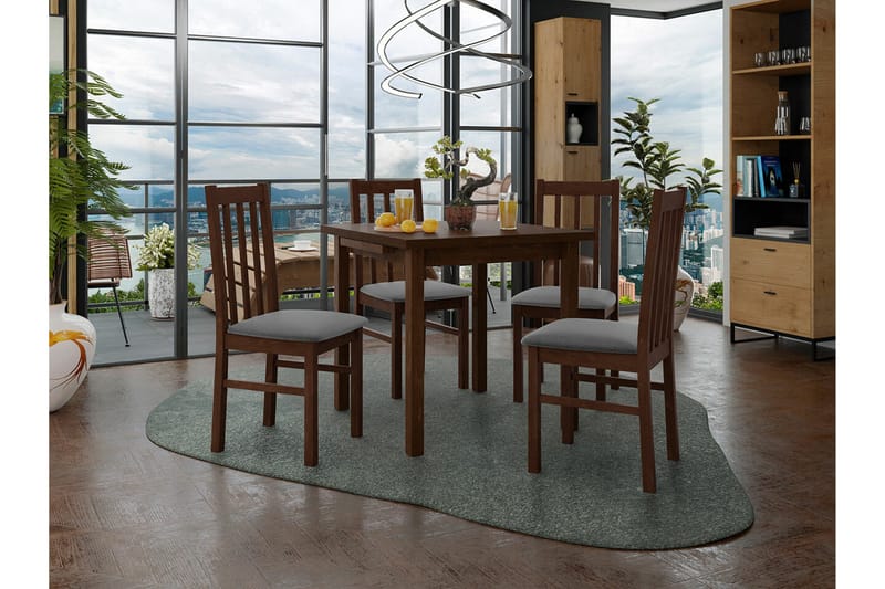 Patrickswell Matgrupp Brun/Grå - Matgrupp & matbord med stolar