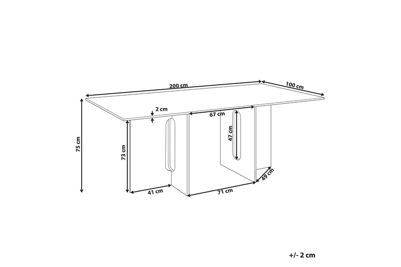 STETTLER Matbord 100x200 cm Ljusbrun - Möbler - Matplats - Matbord & köksbord