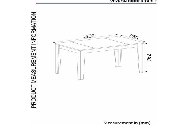 VEYRON Matbord 145 cm Rektangulär Beige/Sandsten - Möbler - Matplats - Matbord & köksbord